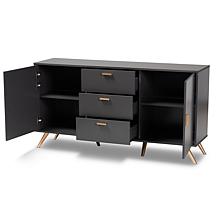 Kelson Dark Grey and Gold Finished Wood 2-Door Sideboard Buffet