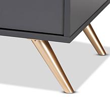 Kelson Dark Grey and Gold Finished Wood 2-Door Sideboard Buffet