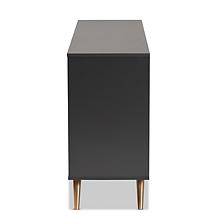 Kelson Dark Grey and Gold Finished Wood 6-Drawer Dresser