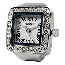 Kessaris Crystal-Accent Expansion Band Ring Watch