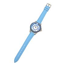 Kessaris Mother-of-Pearl Dial Ombre Stone Watch w/Faux Leather Strap