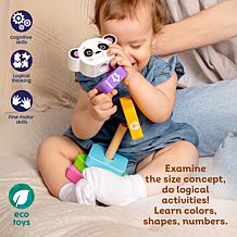 Kids Hits Stack and Play Panda Wooden Stacking and Sorting Ring Toy