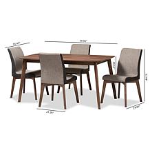 Kimberly Wood Upholstered 5-Piece Dining Set
