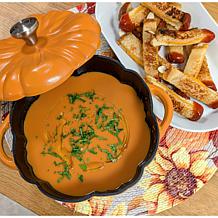 Kitchen HQ Cast Iron Diamond Ceramic Nonstick Pumpkin Casserole