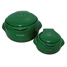 Kitchen HQ Large & Small Thermal Microwaveable Insulated Bowls w/Lids