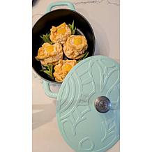 Kitchen HQ Spring Bunny Themed Cast Iron Ceramic Nonstick Casserole