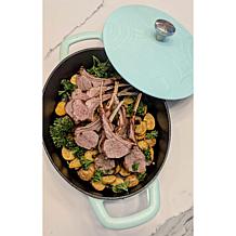 Kitchen HQ Spring Bunny Themed Cast Iron Ceramic Nonstick Casserole