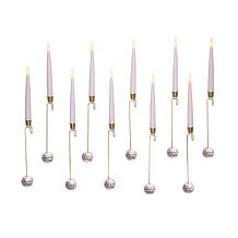 Kurt Adler 10" Flameless Candle w/ Faceted Glass Weight, 10-Piece Set