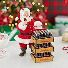 Kurt Adler 10.5" Coca-Cola Santa with Delivery Cart 2-piece Set