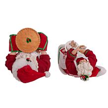 Kurt Adler 10.5" Fabriché Mr. and Mrs. Santa, 2-Piece Set