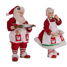 Kurt Adler 10.5" Fabriché Mr. and Mrs. Santa, 2-Piece Set