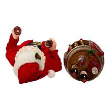 Kurt Adler 10.5" Fabriché Wine Tasting Santa, 2 Piece Set