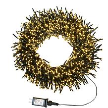 Kurt Adler 2000 Warm White LED Light 65' Cluster Garland