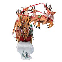 Kurt Adler 24-Inch Fabriche Musical Santa with Eight Reindeer  Set ...