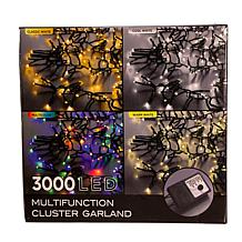Kurt Adler 3000 Cool White LED Light 98' Cluster Garland