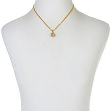 Kwan Collections Golden South Sea Pearl and Zircon Pendant with Chain