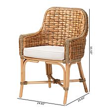 Kyle Natural Rattan Dining Chair with Removable Cushion