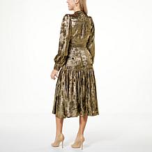 La Joie Button-Front Tiered Midi Dress