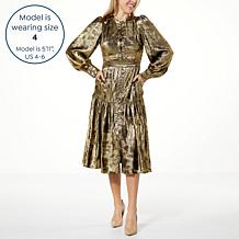 La Joie Button-Front Tiered Midi Dress