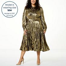 La Joie Button-Front Tiered Midi Dress