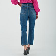 La Joie Notched Waist Straight-Leg Denim Jean