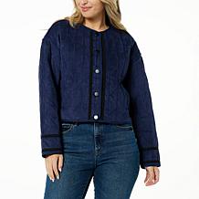 La Joie Quilted Faux Suede Jacket