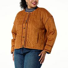 La Joie Quilted Faux Suede Jacket