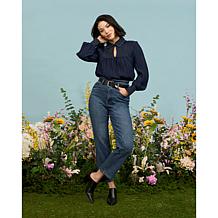 La Joie Smocked Collar Long-Sleeve Blouse
