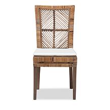 Laluna Mahogany Wood and Rattan Dining Chair