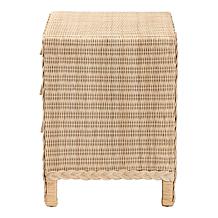 Lanica Japandi Nightstand with Rattan Accents