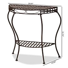 Laraine Modern and Contemporary Brown Metal Outdoor Console Table
