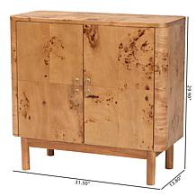 Latika Modern Burl Wood Storage Cabinet 31.5" W x 13.8" D x 29.9" H