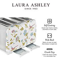 Laura Ashley VQ 4-Slice Toaster, Elveden White