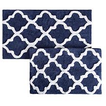 Lavish Home 100% Cotton Trellis 2pc Bathroom Mat Set