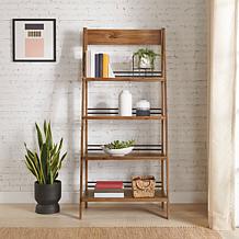 Lavish Home 4-Tier Ladder Freestanding Bookshelf with X-Back Frame