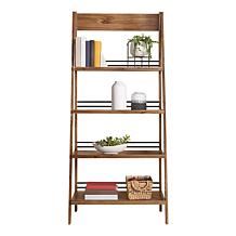 Lavish Home 4-Tier Ladder Freestanding Bookshelf with X-Back Frame