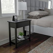 Lavish Home Flip Top Narrow End Table with Storage