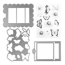 LDRS Creative Butterfly and Buds Stamp, Die and Slider Die Set
