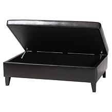 Leather Storage Cocktail Ottoman