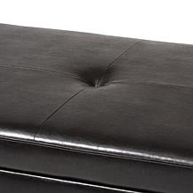 Leather Storage Cocktail Ottoman
