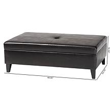 Leather Storage Cocktail Ottoman