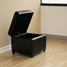 Leather Storage Cube Ottoman