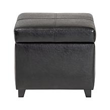 Leather Storage Cube Ottoman