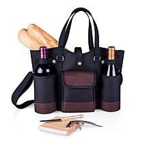 Legacy by Picnic Time Wine Country Tote - Black with Burgundy Accents