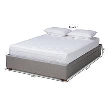 Leni Fabric Upholstered 4-Drawer King Size Platform Storage Bed Frame