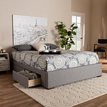 Leni Fabric Upholstered 4-Drawer Queen Size Platform Storage Bed Frame