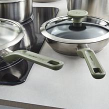 Leo Bolt 8pc Cookware Set with Green Handles