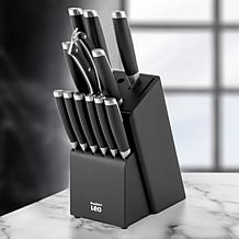 Leo Graphite 13pc Knife Block Set with Sharpener