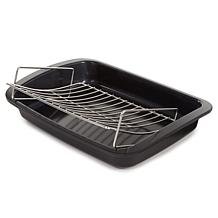 Leo Graphite 2-piece Roaster Set with Stainless Steel Rack