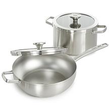 Leo Graphite 3-piece Stainless Steel Steamer Set